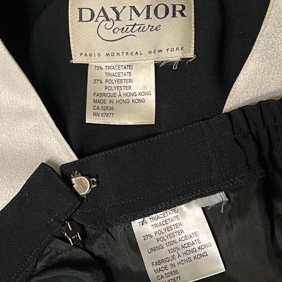 Vintage Daymor Couture Paris Blazer with Attached White Vest and Skirt size 14 - Picture 8 of 11